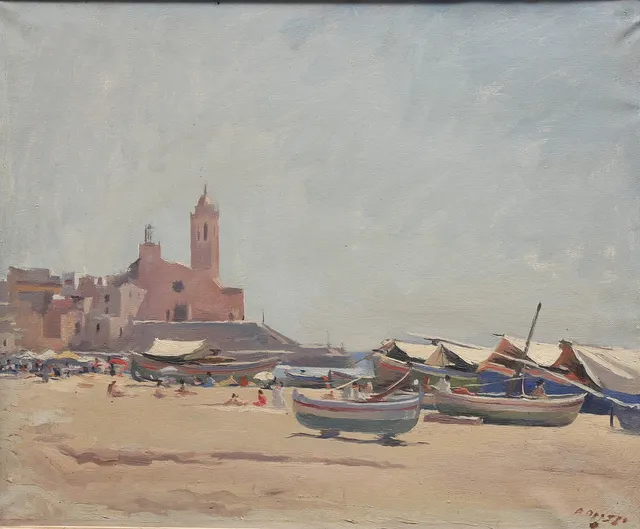 ALFREDO OPISSO. View of Sitges.