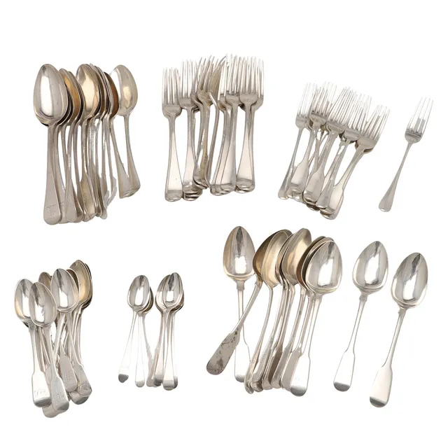 MIXED SILVER FLATWARE.