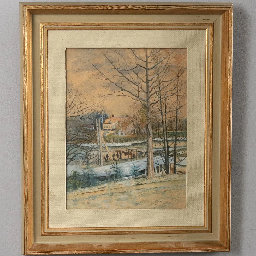 JOHN MALM. TAVLA, Akvarell på papp, tidigt 1900-tal. — Paintings — Örebro Stadsauktioner
