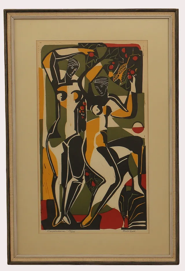 BERTIL GADÖ. Färglitografi,"Hesperiderna", numrerad 38/200, signerad.