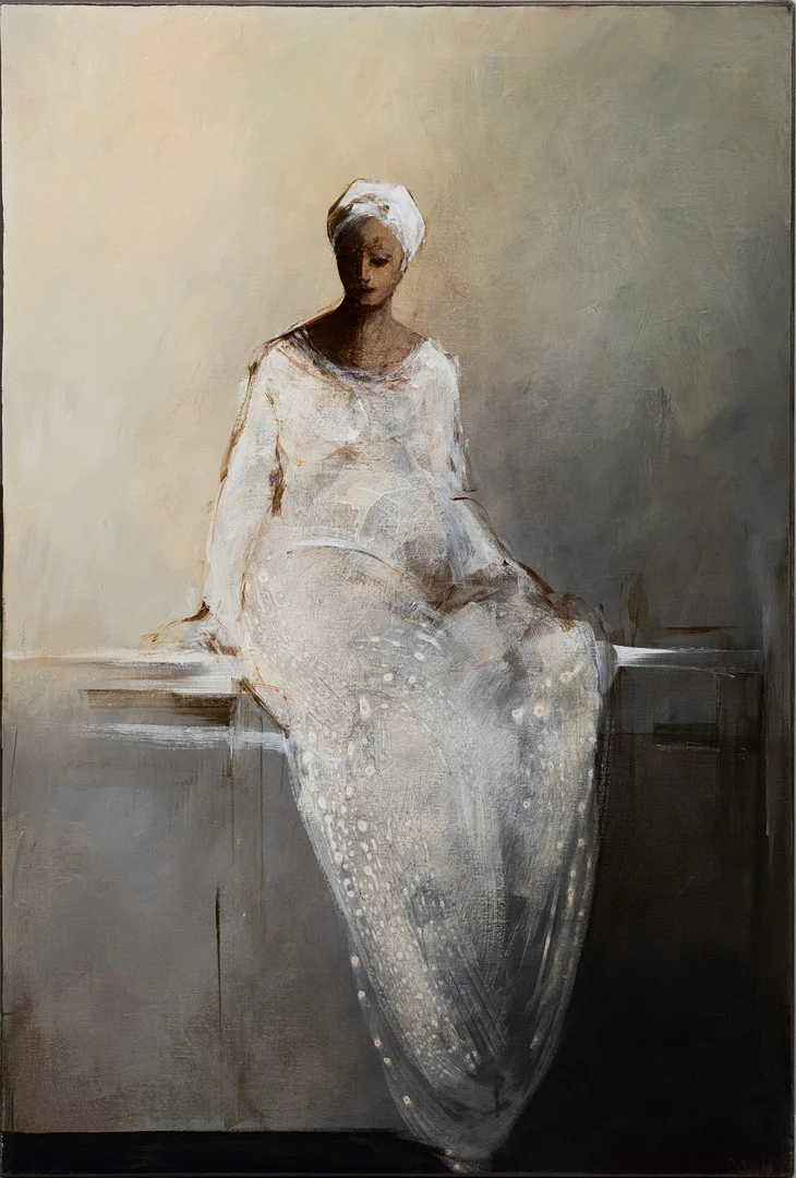 DANKA JAWORSKA (POLEN, FÖDD 1951). Komposition, olja på duk, signerad. — Paintings — Auktionshuset Kolonn