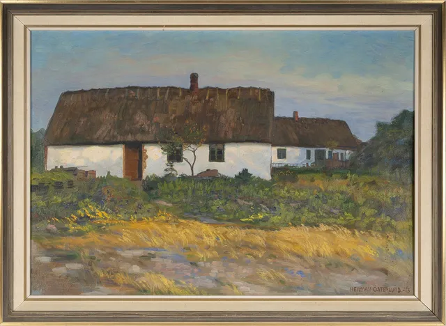 HERMAN ÖSTERLUND. Skånegård, olja på duk, signerad -13.