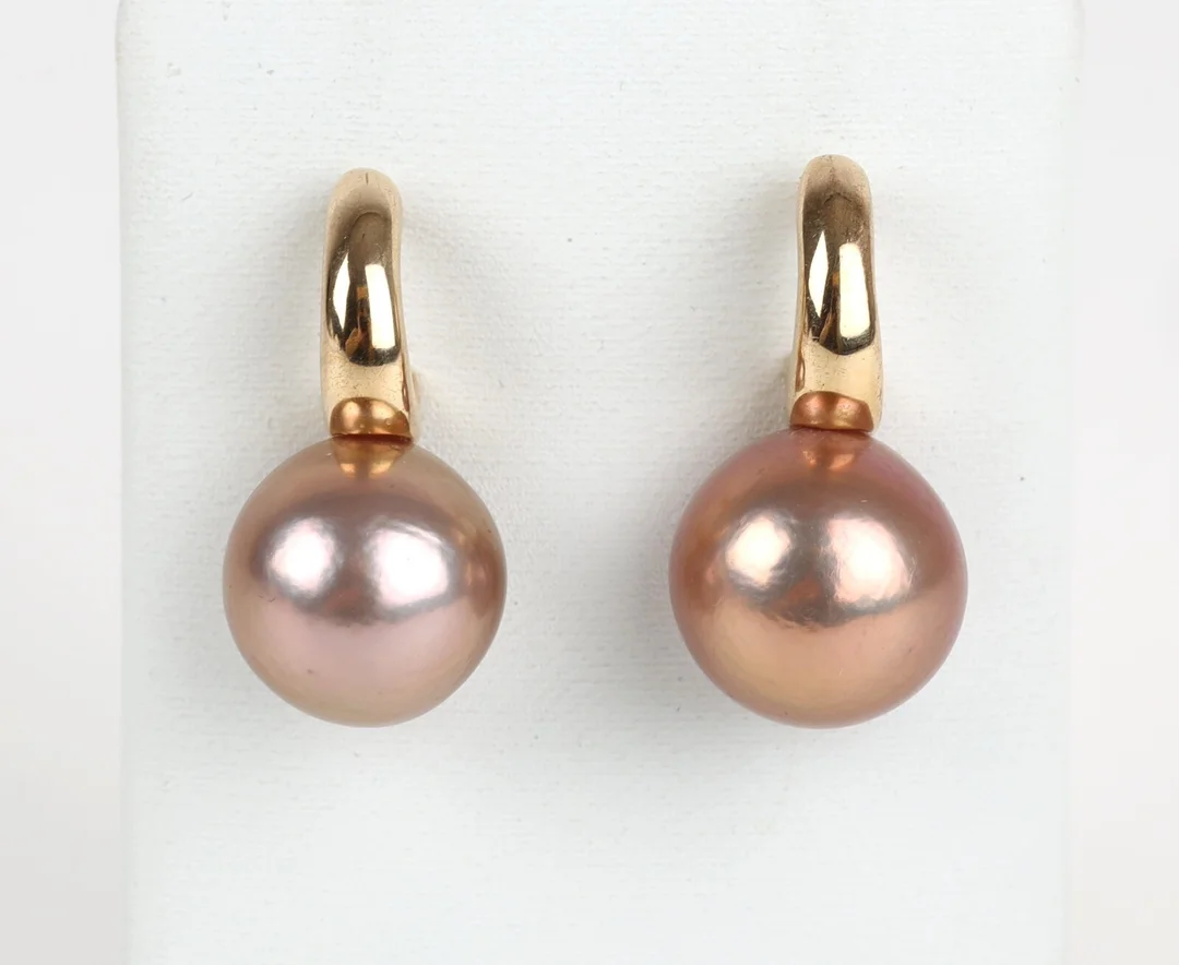 Pearl earrings in gold-plated sterling silver, 1.4x2.7 cm. (2) — Jewellery/Earrings — Lauritz