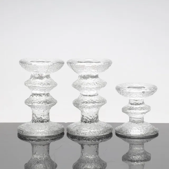 TIMO SARPANEVA. Ljusstakar, 3 st, glas, "Festivo",Iittala, Finland.
