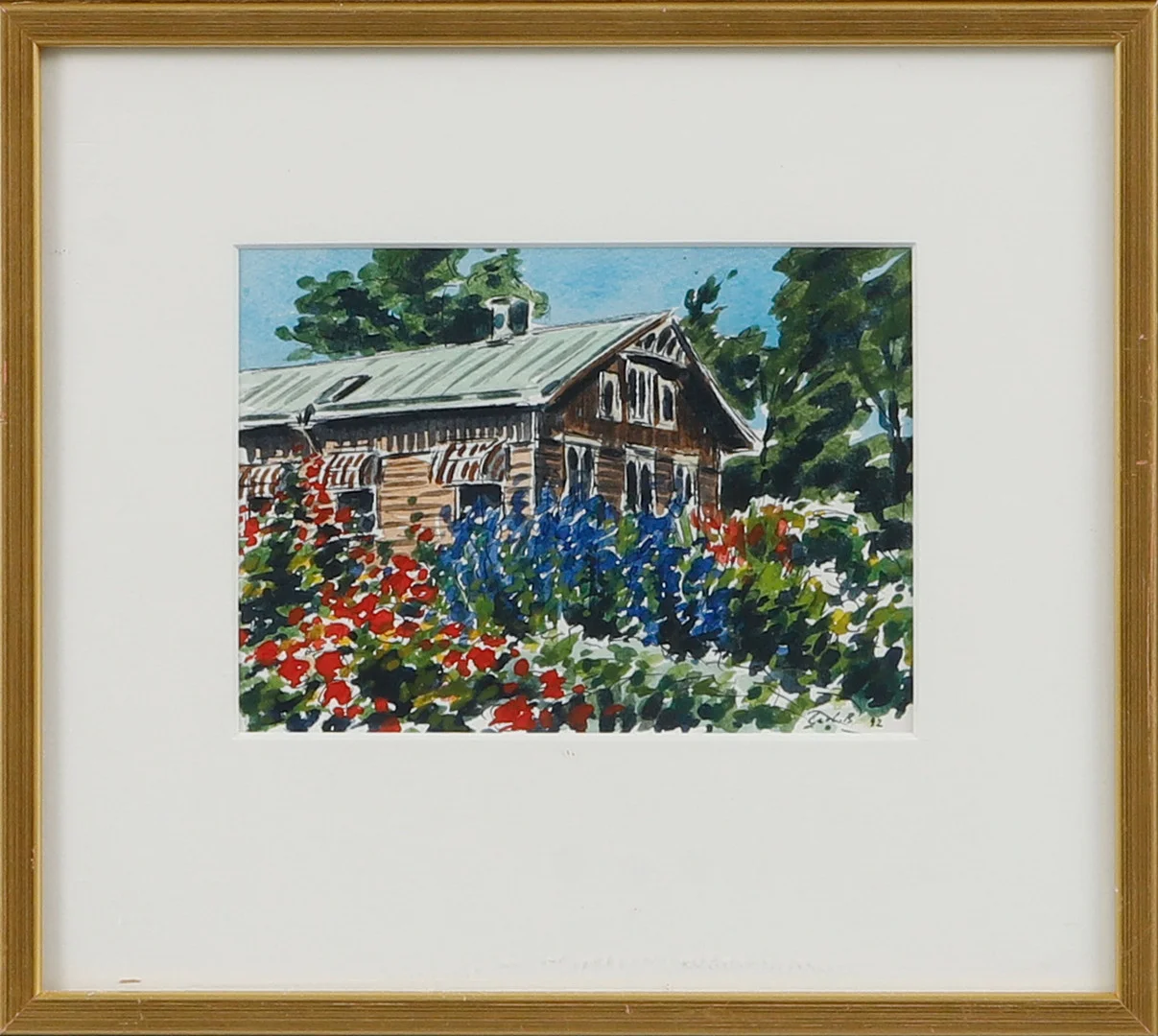 CARL BJERKÅS. Akvareller, 2 st, signerade och daterade 92. Motiv från Trädgårdsföreningen i Göteborg och Vy från Italien. — Paintings — Göteborgs Auktionsverk