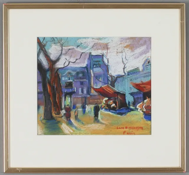 LARS NIKLASSON. Paris, pastell på papper, signerad.