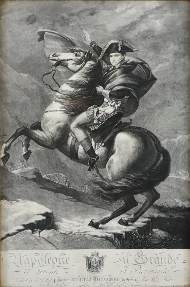 - ANTONIO GIBERT. NACH. - Napoleone il Grande al Monte S.Bernardo, Lichtdruck.
