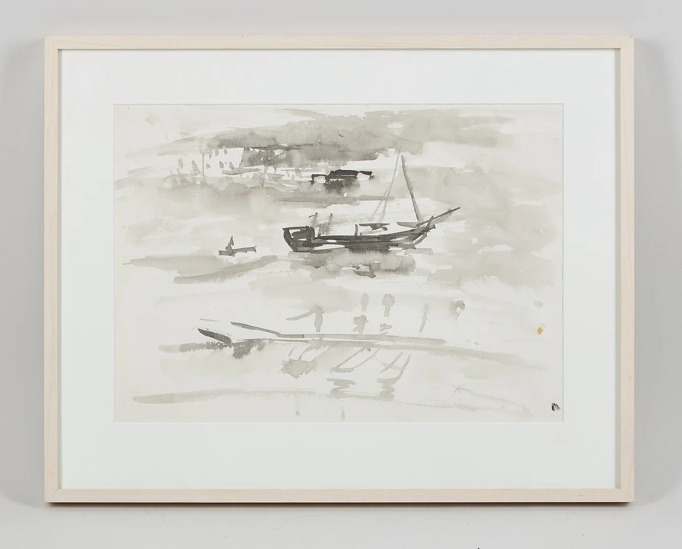 ANITRA LUCANDER. Skepp i dimman, signerad, akvarell. — Paintings — Stockholms Auktionsverk Helsinki