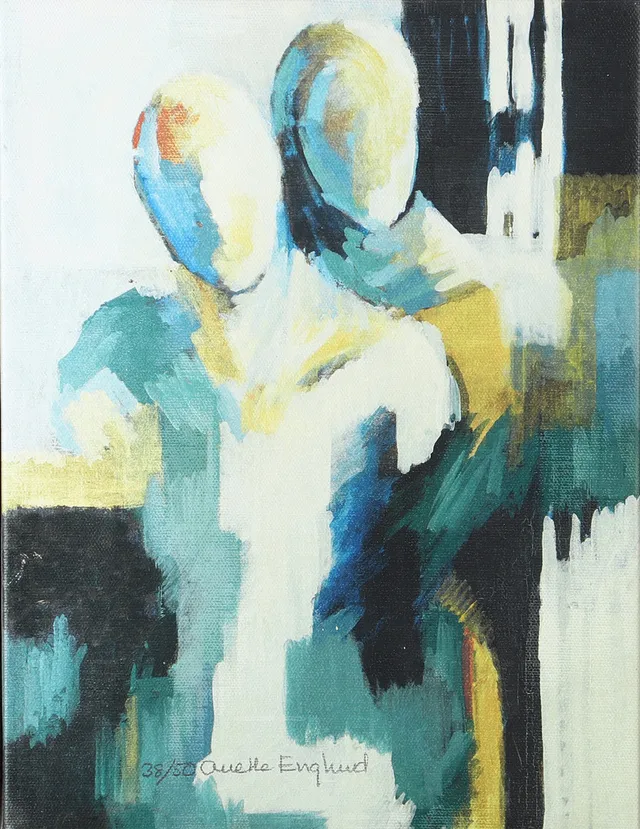 ANETTE ENGLUND (1956). Ett par, färglitografi på canvas, 38/50, signerad.