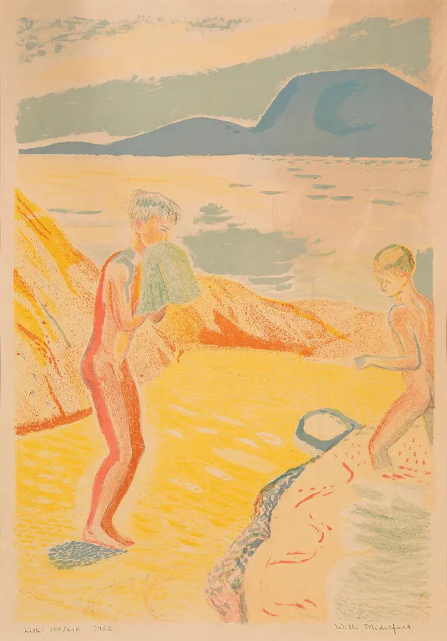 Midelfart, Willi — Badende gutter, 1952