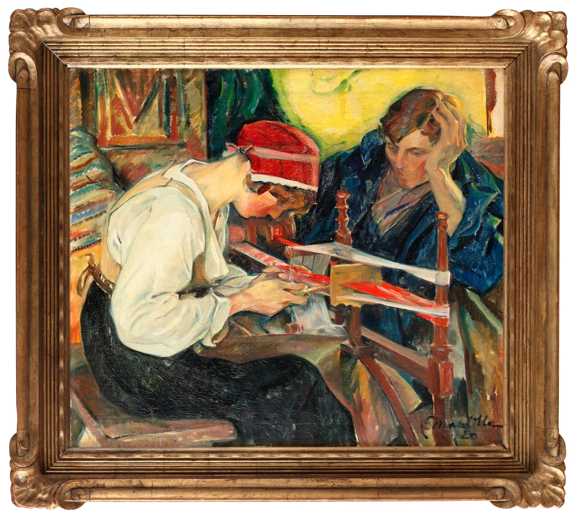 Helmer Masolle, "Vid vävstolen". — Bukowskis