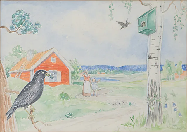 MAJ LINDMAN. AKVARELL, signerad, 1900-tal.