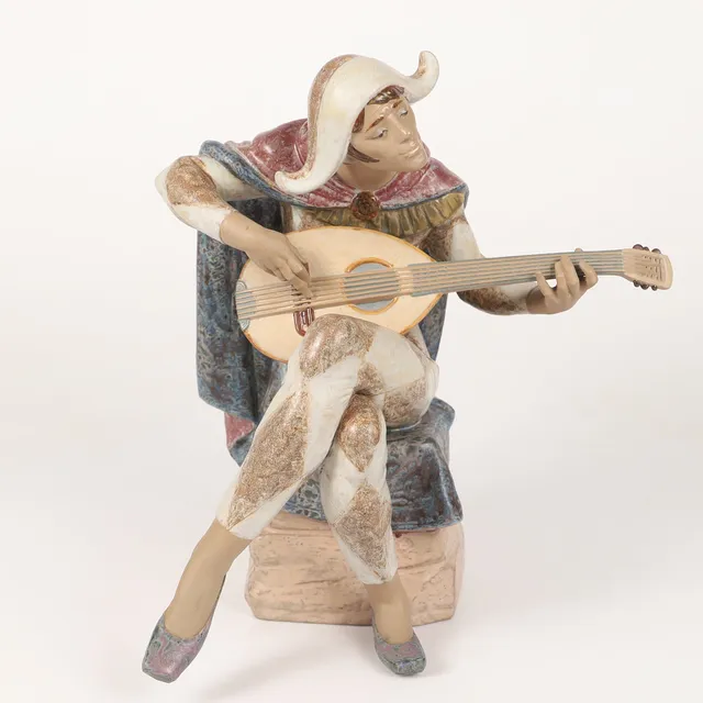 JUAN HUERTA. Figurin, "Arlequin Feliz/Happy harlequin", keramik, Lladro, Spanien, 1974-83.