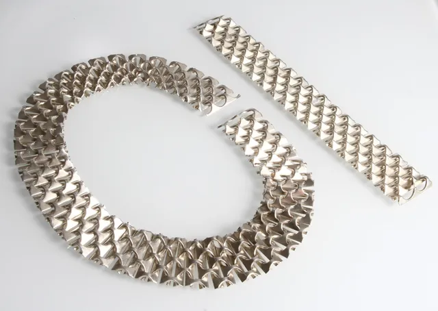 Ray Urban for Aage Fausing. Sterling silver necklace and bracelet, approx. 1960s-70s (2)