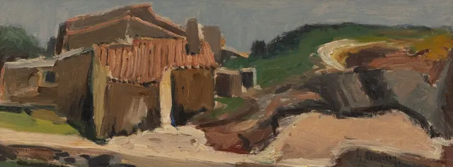 GIDEON ISAKSSON. Portugisisk vattenkvarn, olja på duk, signerad.