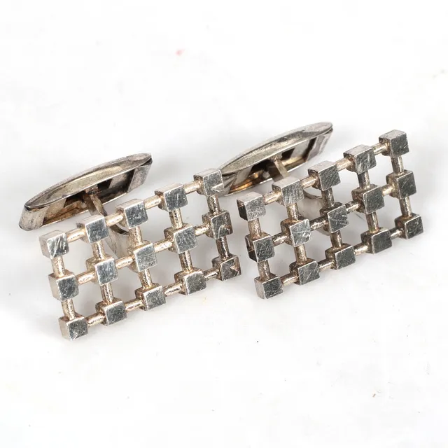 MANSCHETTKNAPPAR, 1 par, silver, Ekström, Falköping, 1971.
