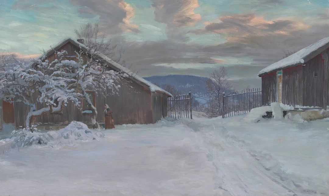 Skredsvig, Christian — Vinter på Fleskum, 1892 — Kunst/Maleri — Blomqvist