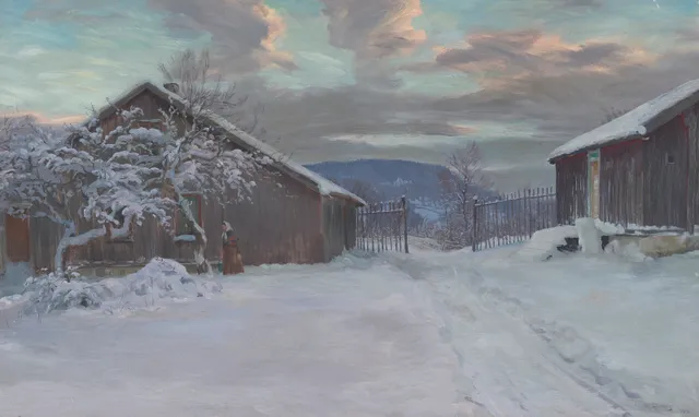 Skredsvig, Christian — Vinter på Fleskum, 1892