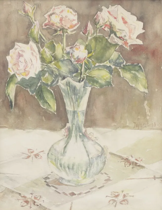 DAVID JÄGERSKOGH. Blomsterstilleben, akvarell, signerad och daterad -51.
