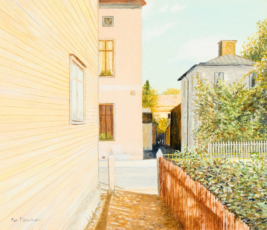 PER TÄRNSTRÖM. "Från Sysslomansgatan 40 Uppsala". — Paintings — Uppsala Auktionskammare