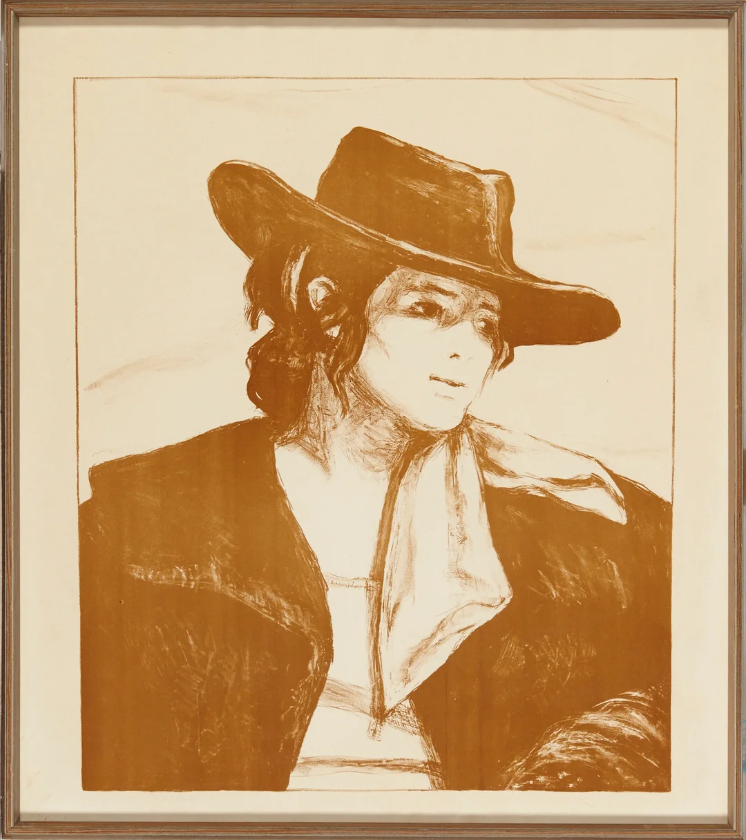 Nerdrum, Odd — Kvinne med hatt, 1969/1970 (?) — Kunst/Grafikk — Blomqvist
