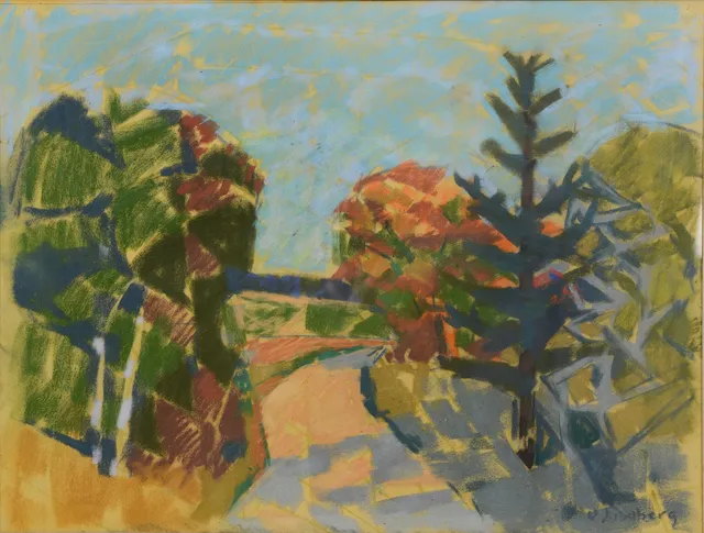 UNO LINDBERG. Landskapsmotiv, pastell, signerad.