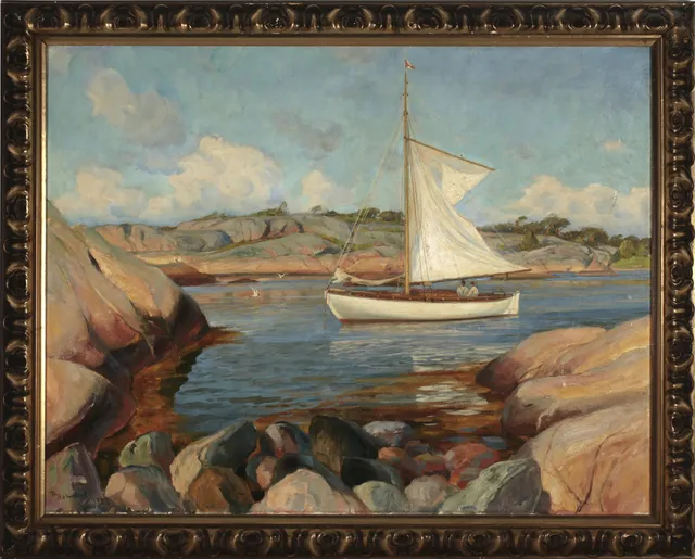 Holmboe, Thorolf — Seilbåt på fjorden, 1923