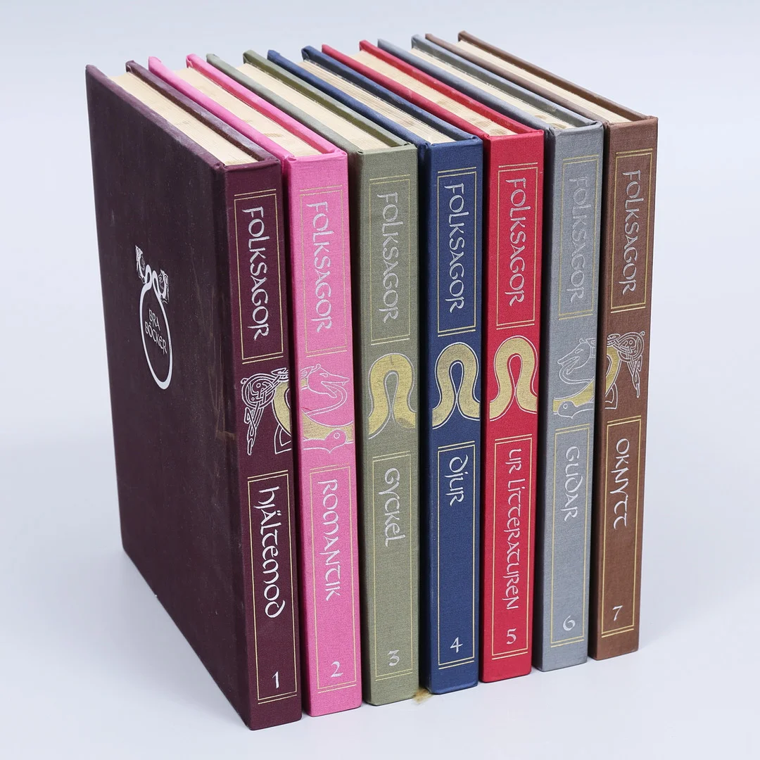 BÖCKER, Folksagor, 7 band, Bra Böcker, 1980-tal. — Books — Auktionshuset Thelin & Johansson