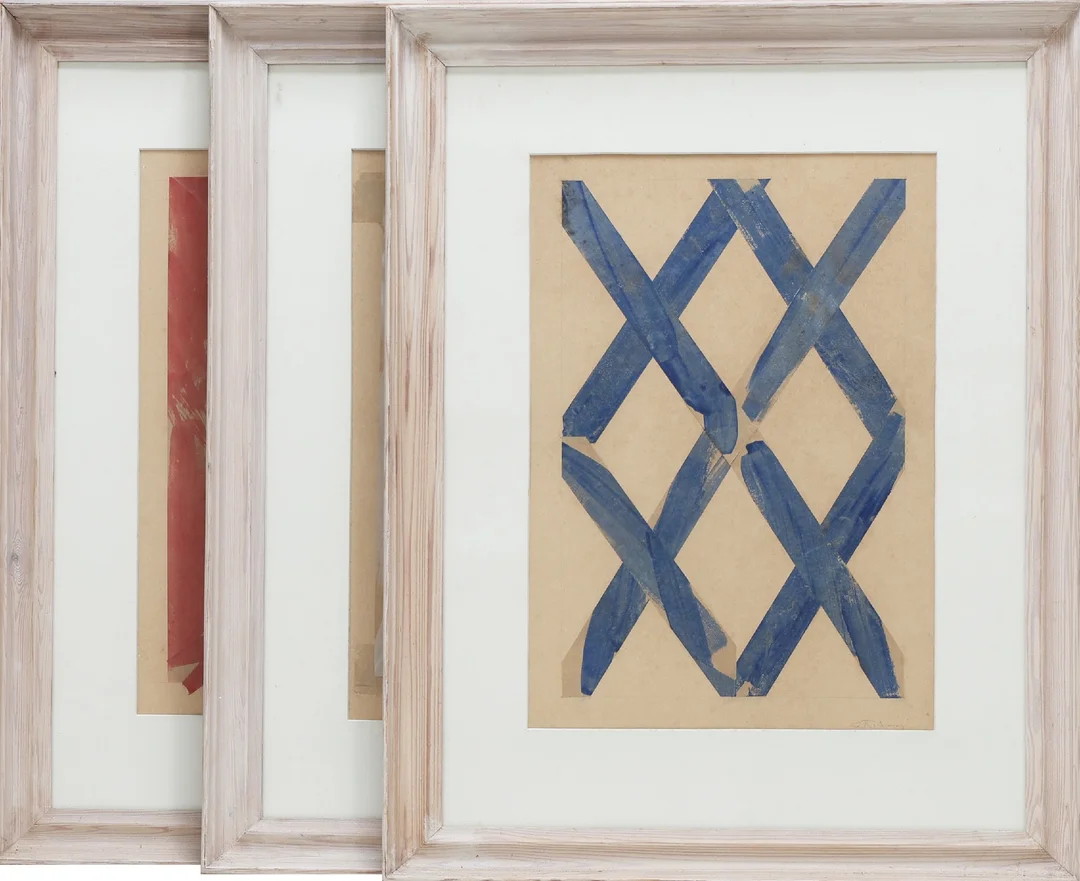 Søren Rosberg: Three compositions - collage/acrylic on paper (cd) — Paintings and sculptures/Modern pictorial arts — Lauritz