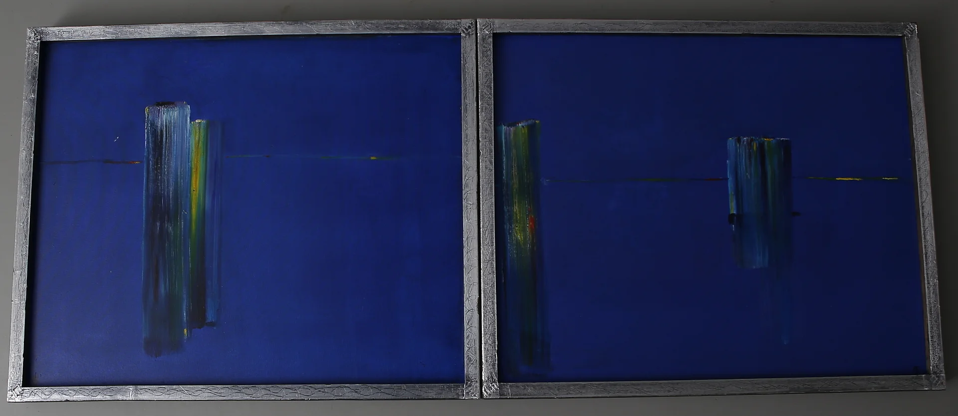 OLLE GUSTAFSSON. 2 st, "Älvminne", olja på pannå, monogramsignerad. — Paintings — Auktionshuset Kolonn