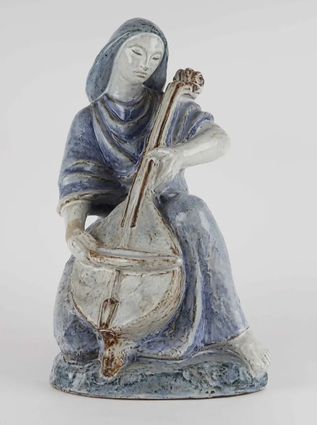 Gertrud Kudielka for Hiorth; Large figure in the form of a seated woman with a lute