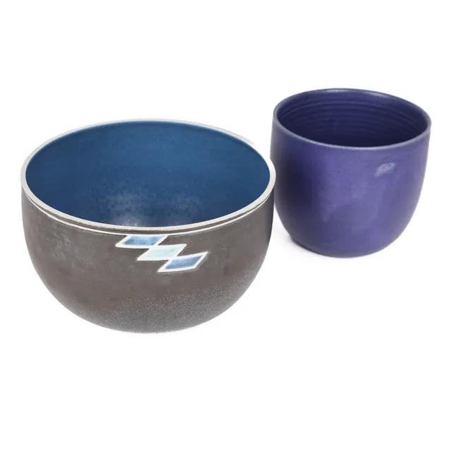 Vibeke Fischer. Two bowls of glazed stoneware (2) (cd)