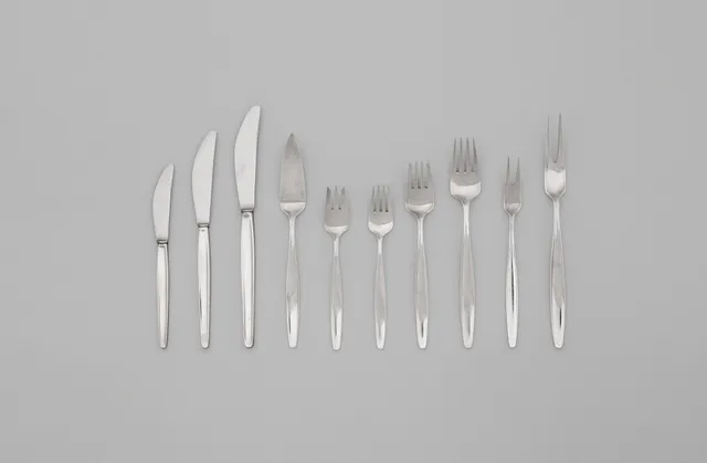 TIAS ECKHOFF, bestickuppsättning "Cypress", 168 delar, Georg Jensen, Köpenhamn efter 1952.