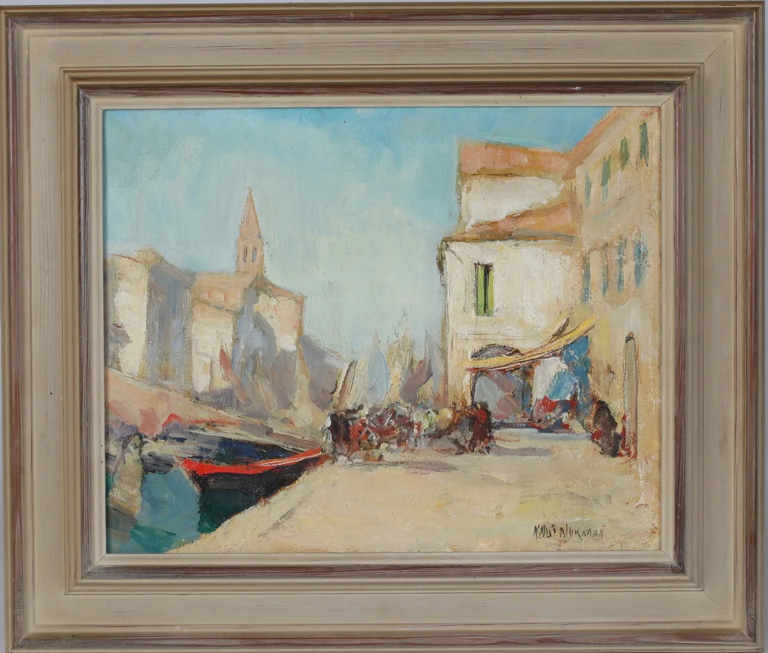 KNUT NORRMAN. Motiv från Venedig, olja på duk, signerad. — Paintings — Stadsauktion Sundsvall