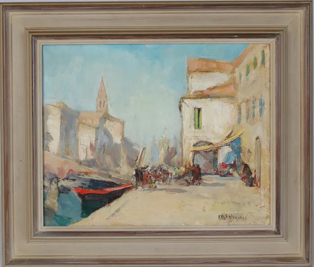 KNUT NORRMAN. Motiv från Venedig, olja på duk, signerad.