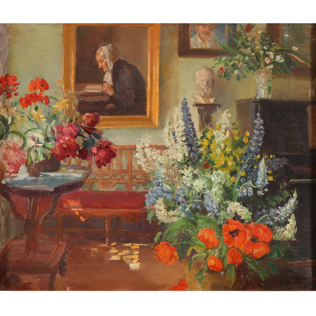 Anna Ancher. Interior from the living room. Oil on canvas — Paintings and sculptures/Older pictorial arts — Lauritz
