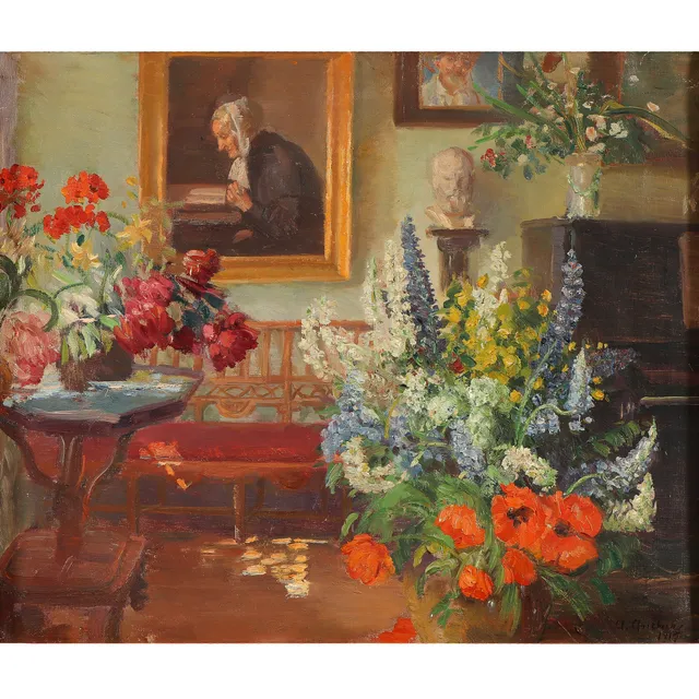 Anna Ancher. Interior from the living room. Oil on canvas