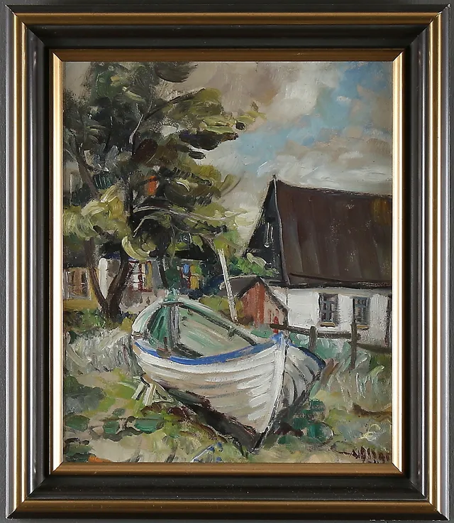 ANDERS OLSON. Olja på pannå, signerad.