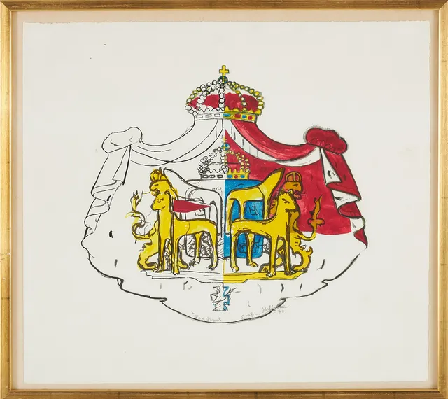 STAFFAN HALLSTRÖM. "Svenskt alternativ", färglitografi, märkt provtryck, signerad och daterad -70.