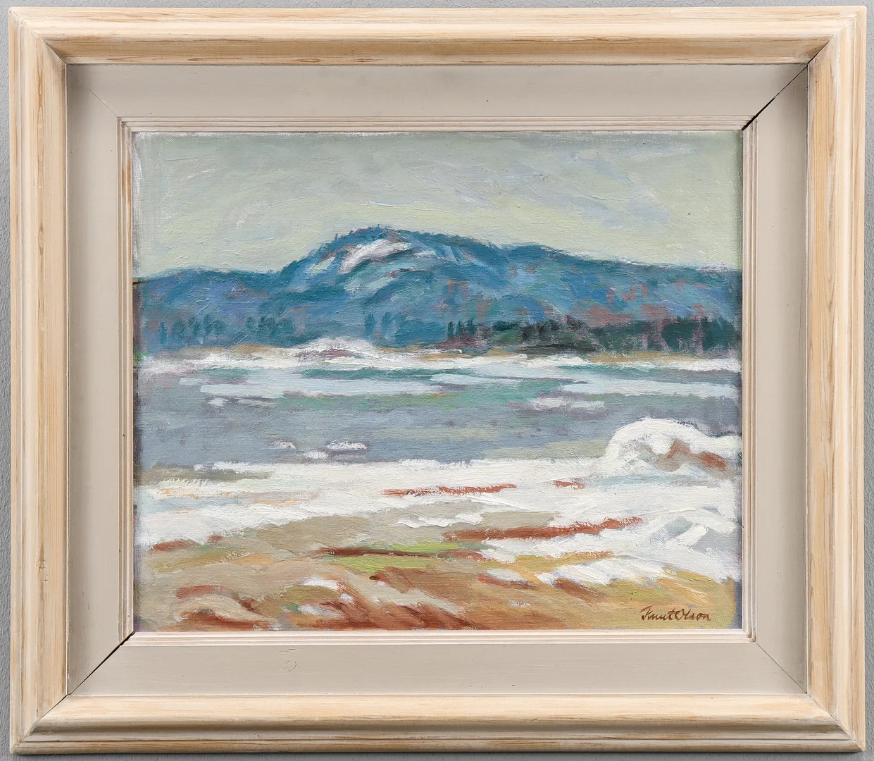 KNUT OLSON. "Vårvinter vid Ransjön". — Paintings — Karlstad Hammarö Auktionsverk