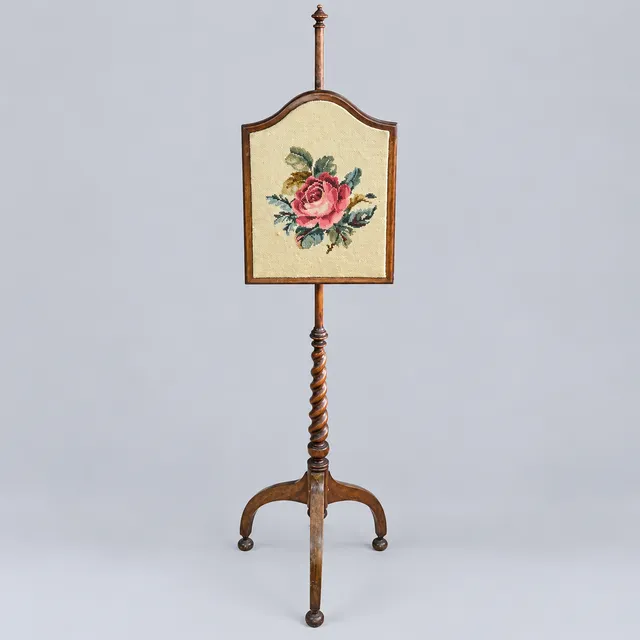 ANTIQUE POLE SCREEN.