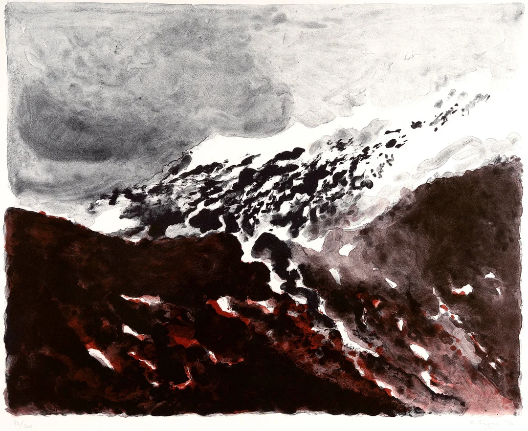 SIXTEN FAGER. Färglitografi, Fjällandskap, Signerad & numrerad: 42/200, Daterad: 1990. — Engravings & Prints — Norrlands Auktionsverk