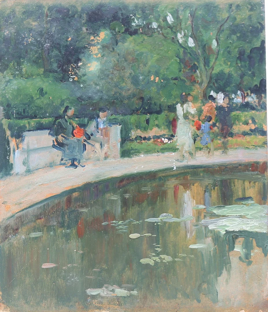 SEGUNDO MATILLA. Pond in a park. — Paintings — Balclis