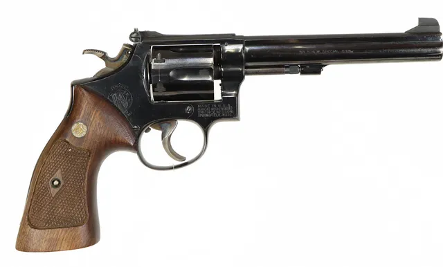 REVOLVER, Single Action, fabrikat Smith & Wesson, modell 14-2, kaliber 38 special, tillv.nr K613688.