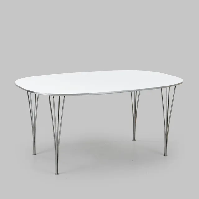 BRUNO MATHSSON & PIET HEIN. Matbord, "Superellips", Fritz Hansen, Danmark, 1976.