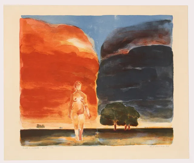 ALF OLSSON. Färglitografi, "RöttoBlått", numrerad 274/350, signerad, daterad 1976.