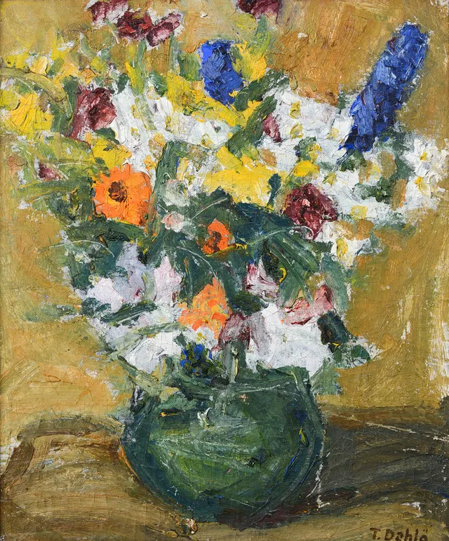 TURE DAHLÖ. Blomsterstilleben. Olja på duk, signerad.