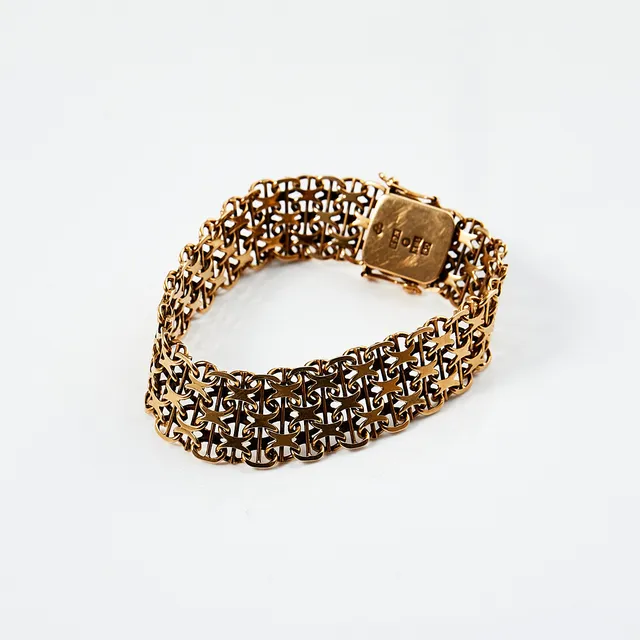 ARMBAND, 18k guld, X-länk, 1960-tal.