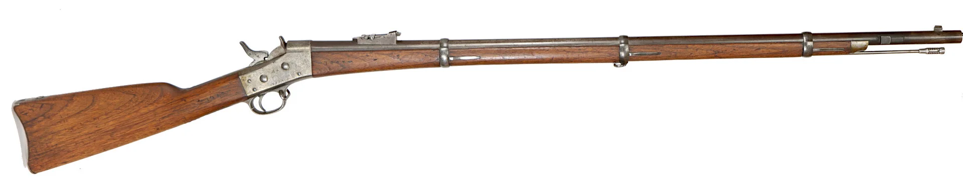 GEVÄR, Rollingblock, fabrikat Remington, modell 1867, kaliber 12,17x44R, tillv.nr 1608, se-nr SE0195906. — Military weapons — Walter Borg