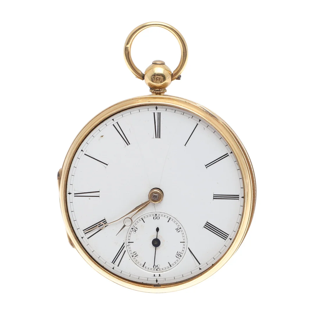 AN 18CT GOLD OPEN FACED POCKET WATCH. — Pocket & Stop Watches — Lawrences Auctioneers